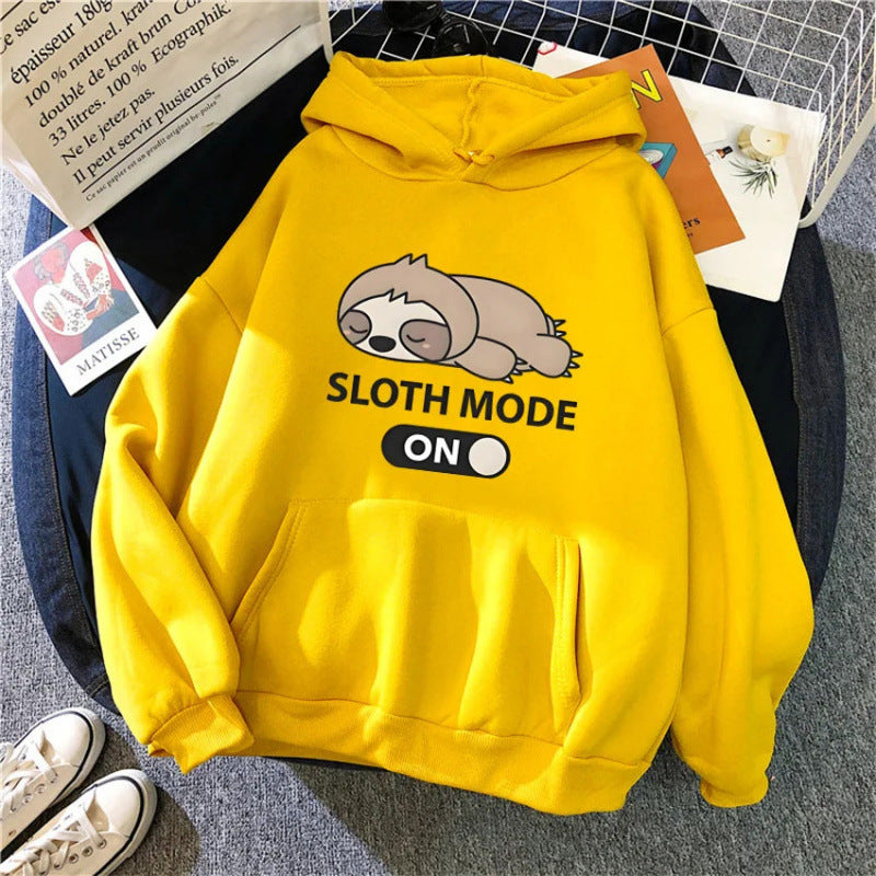 Cartoon Sloth Pattern Unisex Cartoon Sloth Pattern Hooded Sweatshirt – Trendy Hip Hop Streetwear Hoodie for Casual ComfortPrinted Hooded Sweatshirt Unisex Long Sleeve Casual Jacket Trendy
