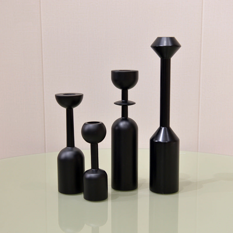 Wooden Candlestick – Simple Home Candle Holder for Decor & Photography