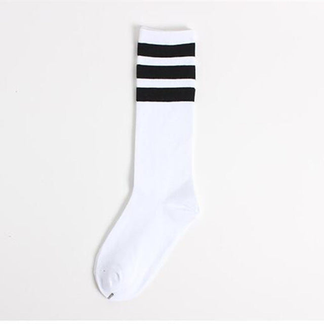 Three Stripes Cotton Socks – Unisex HipHop Skate Socks | Harajuku Style Long & Short Funny Art Meias