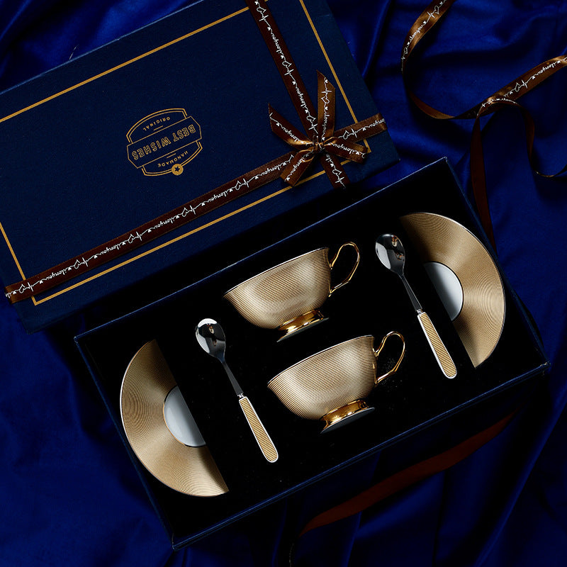 Style Ceramic Cup & Saucer Set – Elegant Gift Box Drinkware