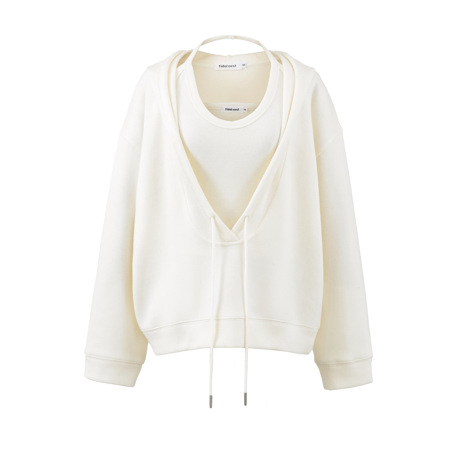 Two-Piece Hooded Jacket Set for Women – Comfortable Polyester & Spandex Commuting Style