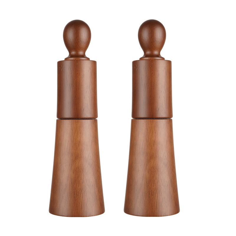 Wooden Pepper Mill & Salt Grinder Set – Oak, Ceramic & Stainless Steel Manual Kitchen Tool