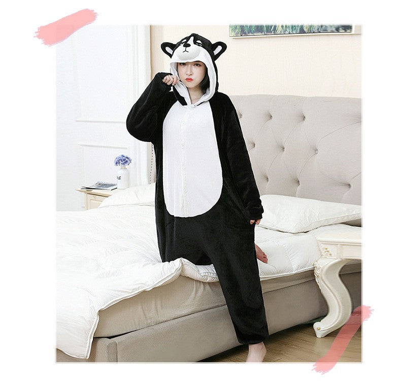 One-Piece Flannel Pyjama – Warm, Breathable & Cute Homewear for Family Comfort