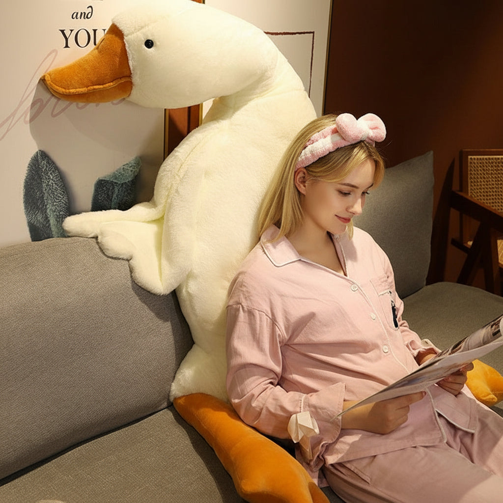 وسادة دمية بيغ غوس القطيفة - لعبة محشوة ناعمة من القطيفة، رفيق مريح