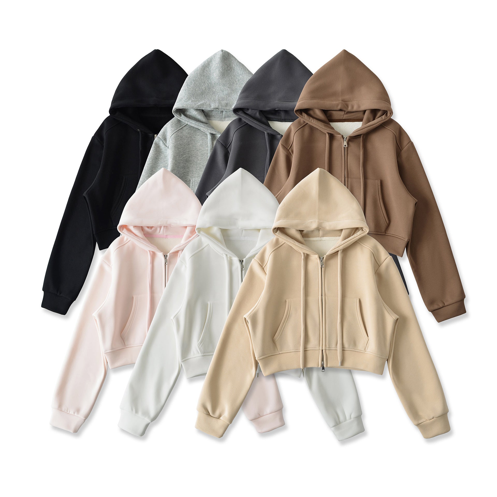 Stylish Polyester Velvet Zip-Up Hoodie– Cozy, Durable & Trendy