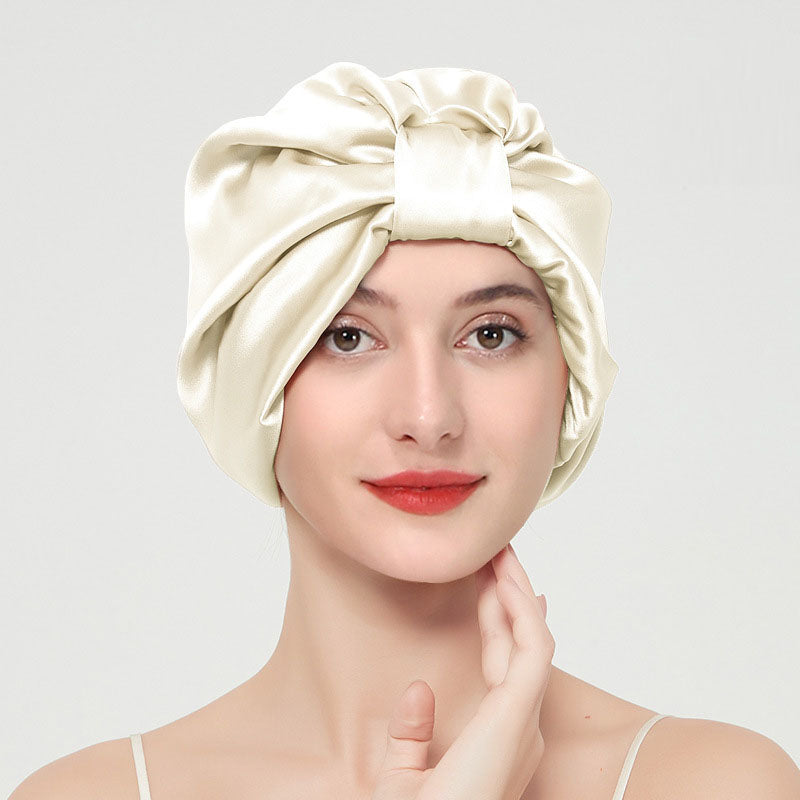 Luxury Satin French Nightcap – Double‑Layer Hair‑Care Sleep Bonnet for All Seasons