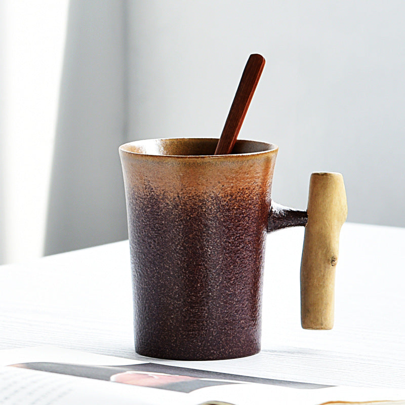 Ceramic & Solid Wood Cup –  Stylish Drinkware