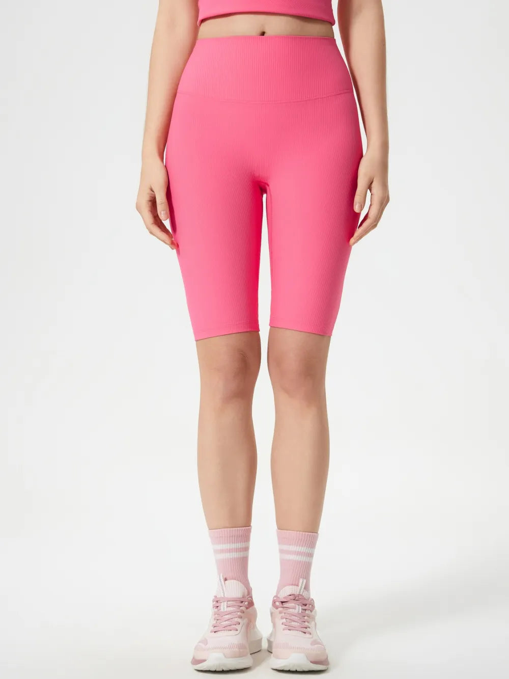 Women’s High-Waist Hip-Lifting Fitness Cropped Pants – Pleated Yoga Shorts, Stretchy Activewear