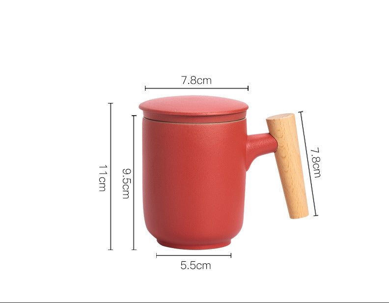 Ceramic Cup with Bamboo Lid – 450ml Stylish Drinkware