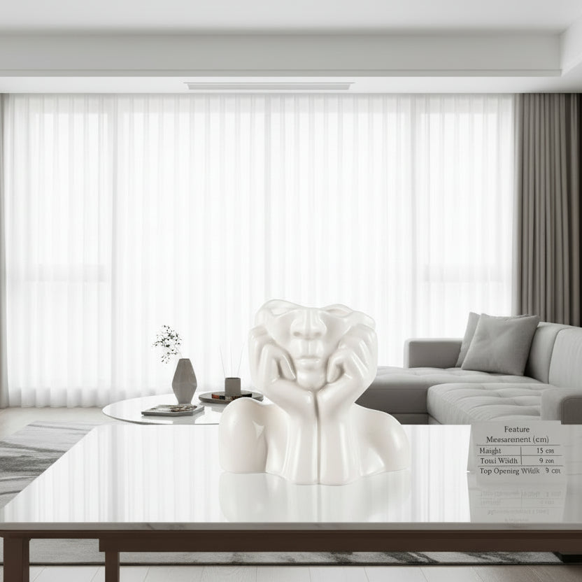 Modern Ceramic Flower Vase Sculpture – Elegant Home Decor Flowerpot for Living Spaces