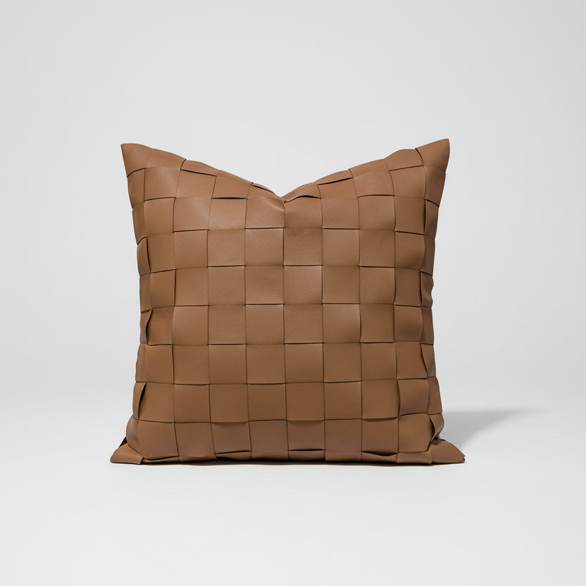 Scandinavian Woven Leather –  Sofa Cushion Case