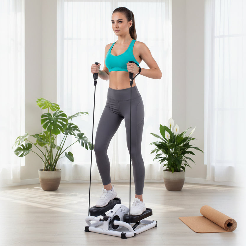 360-Degree Rotating Fitness Bench & Folding Treadmill – Compact Home Workout Equipment