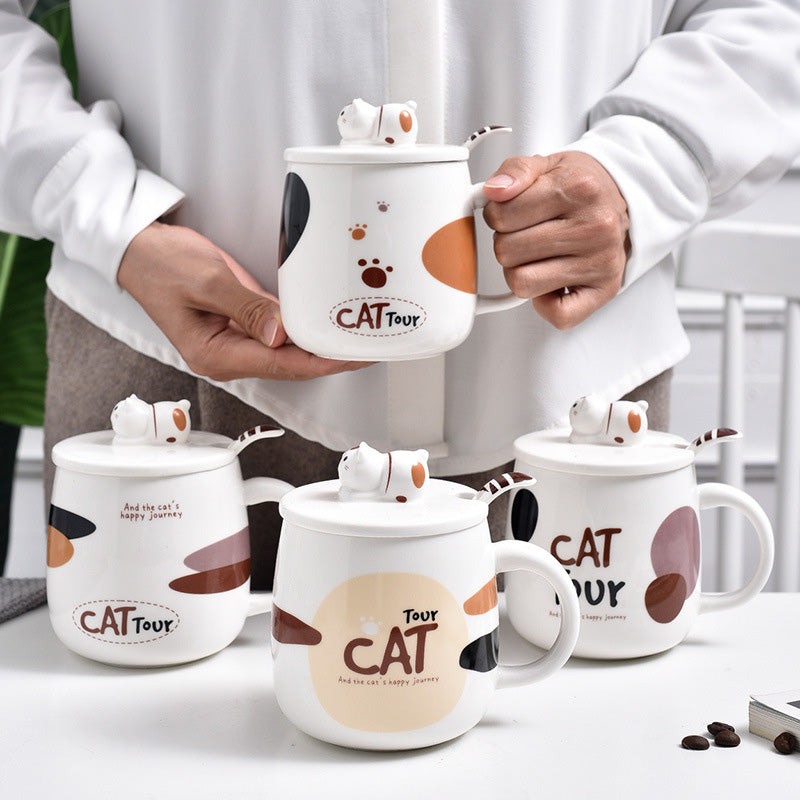 CeraCute Cat Ceramic Mug – 420ml Cute Coffee & Tea Cup