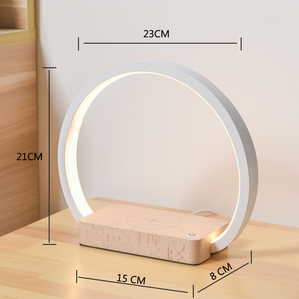 Multifunctional Metal Wireless Charging Table Lamp – Eye-Protection LED Bedside Lamp for Home & Bedroom
