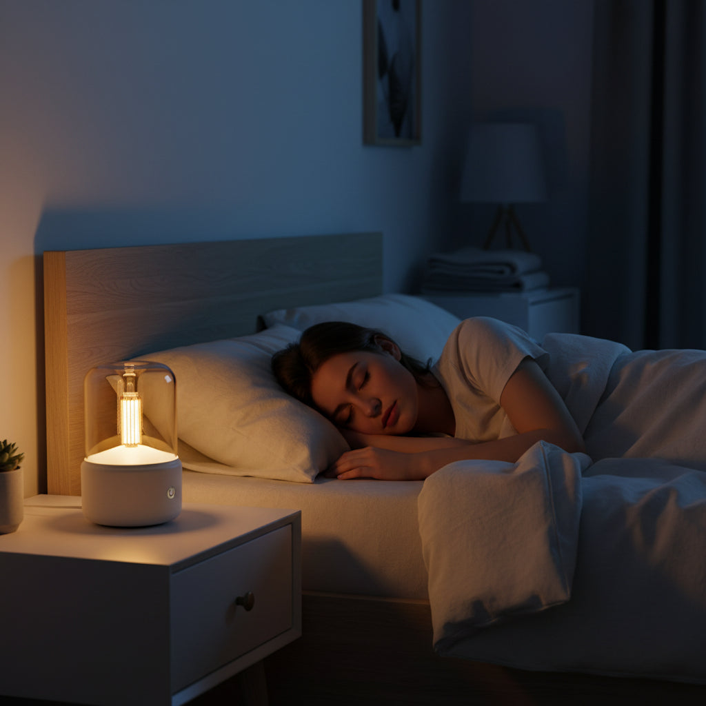 Creative Candle Light Aroma Diffuser & USB Humidifier – Soft Candle Glow, Quiet Mist, Modern