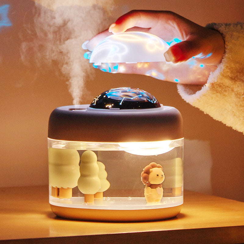 LED Projection Humidifier – 3‑in‑1 Night Light, Landscape Projector & Silent Cool Mist