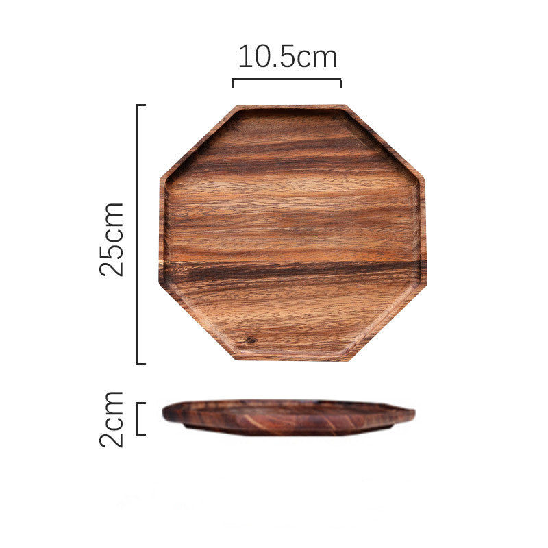 Acacia Wood Octagonal Plate – Durable, Natural Serving Tray