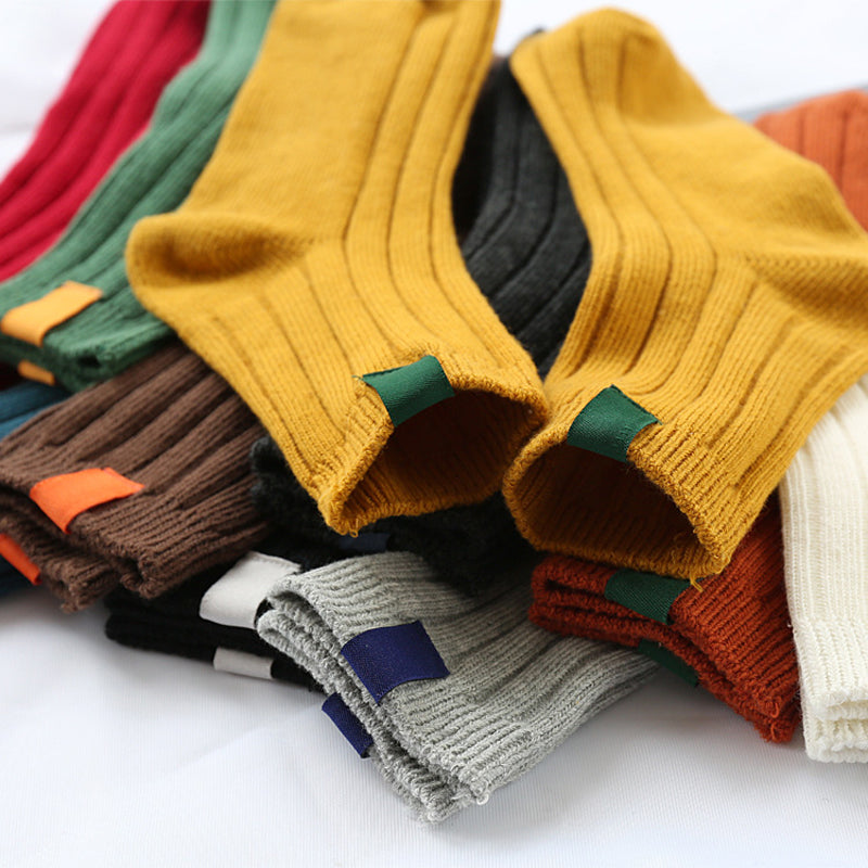 Striped Harajuku Women Socks – Cozy Autumn/Winter Warm Casual Streetwear Socks | One-Size, High-Quality, Soft & Stylish