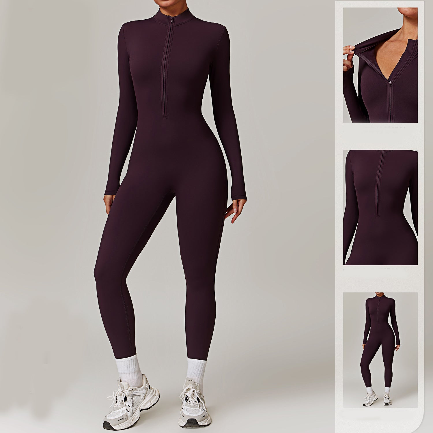 Women’s Warm Jumpsuit – Moisture-Wicking, Stretchy Fitness Activewear