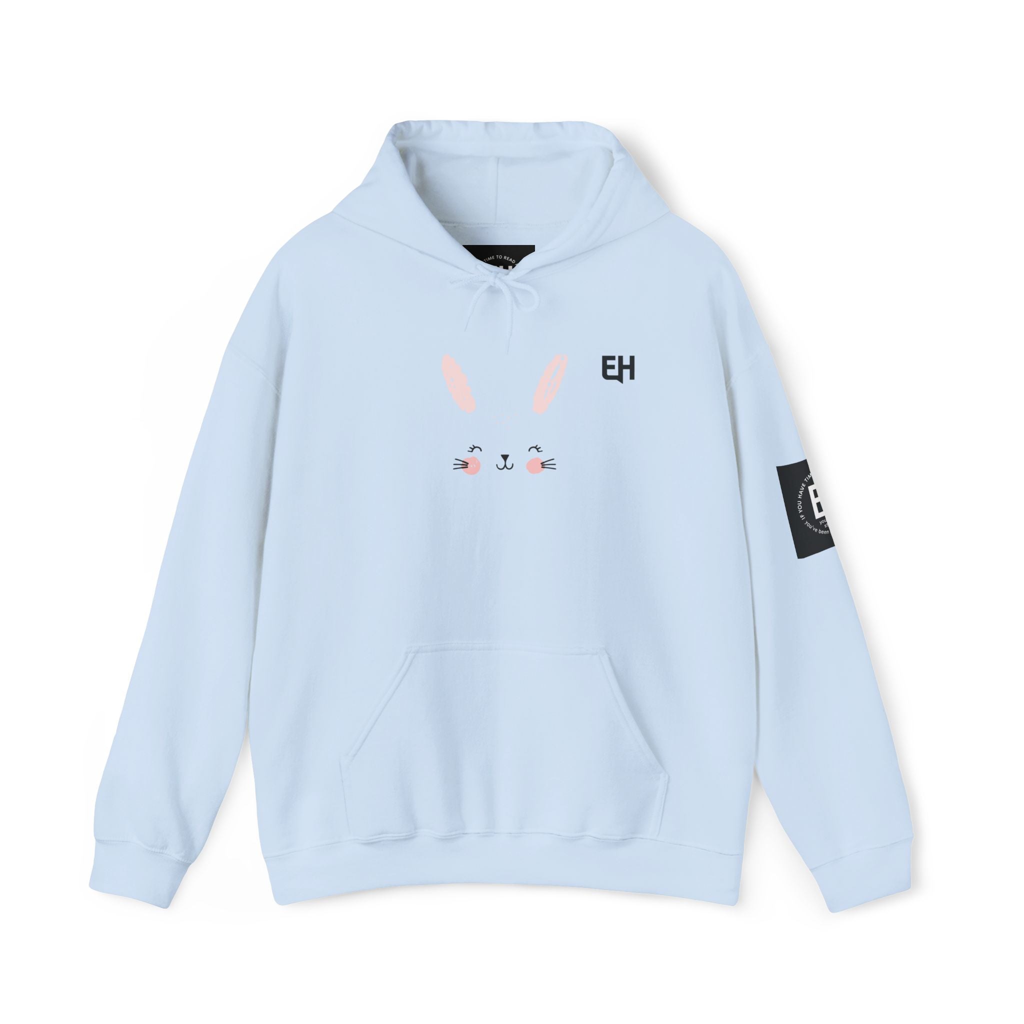 Classic White Pullover Hoodie - Bunny graphic