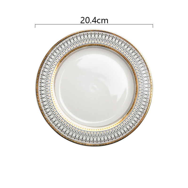 Premium Bone China Bowl – Round Electroplated Gold & Silver Decorative Tableware