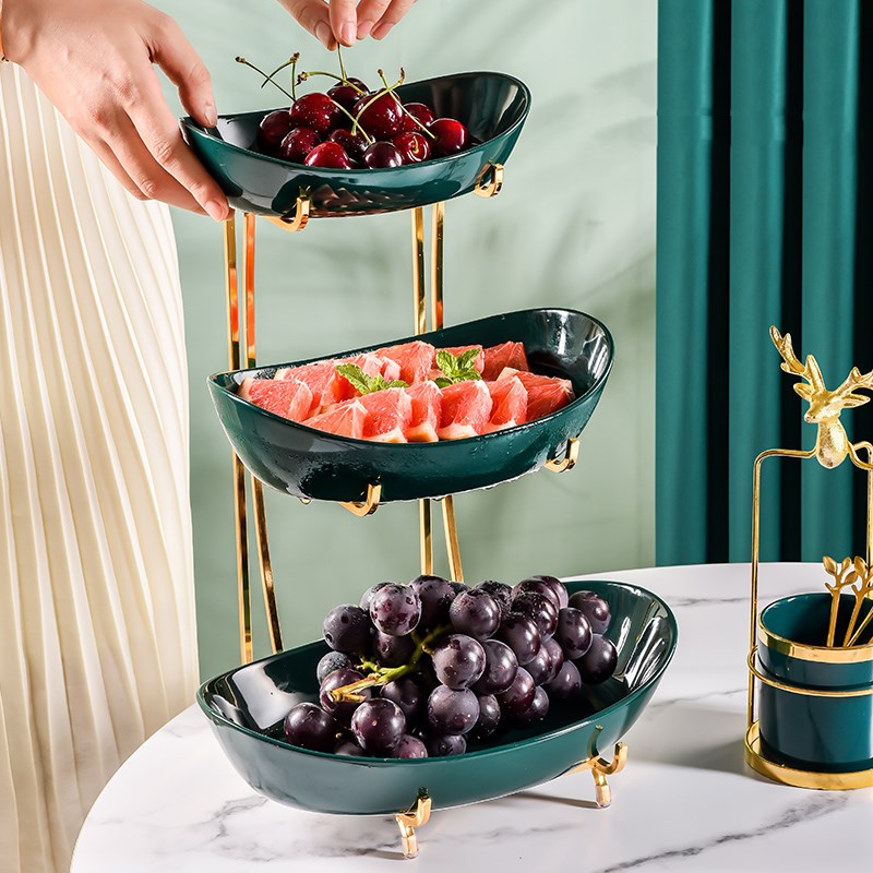 Nordic-Style Layered Ceramic – Elegant Multi-Tier Serving Tray