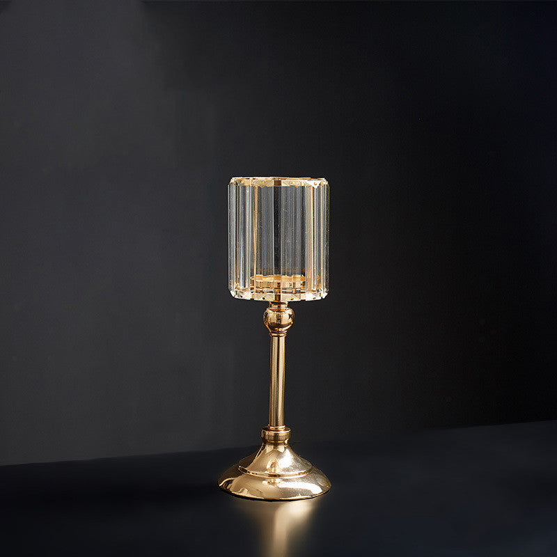 Gold Crystal Candle Holder – Elegant Wedding & Event Decoration Centerpiece