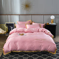 Luxury Washed Silk Embroidered Bed Sheet Set – Soft, Elegant & Superior Quality Bedding
