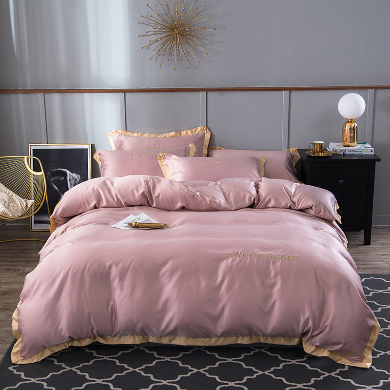 Luxury Washed Silk Embroidered Bed Sheet Set – Soft, Elegant & Superior Quality Bedding