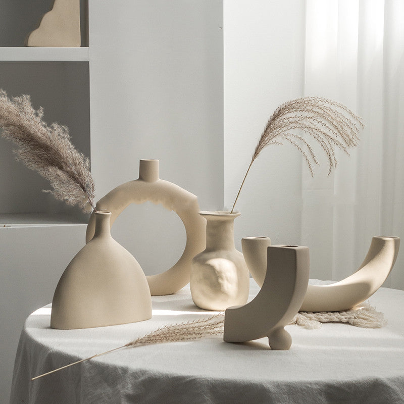 Simplicity Ceramic Vase – Nordic Home Decoration & Dry Flower Display