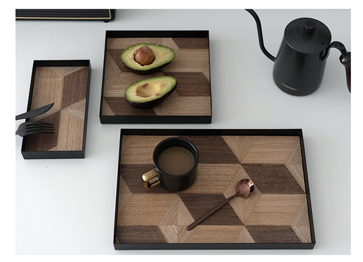 Nordic Iron & Wood Fruit Plate – Minimalist Home Serving Tray