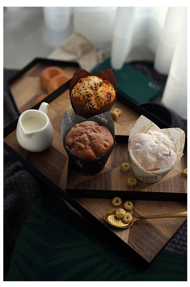 Nordic Iron & Wood Fruit Plate – Minimalist Home Serving Tray