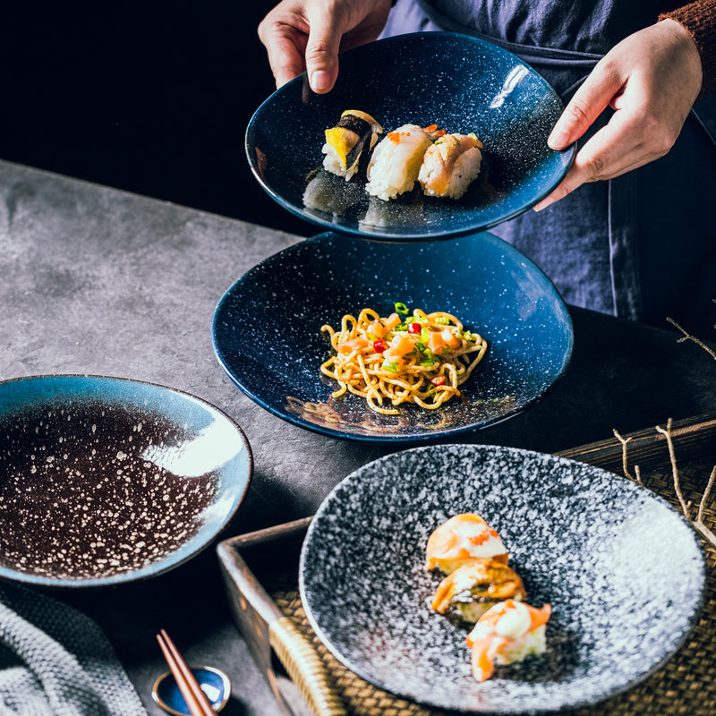 Nordic Porcelain Plates – Irregular Round Ceramic Dinnerware