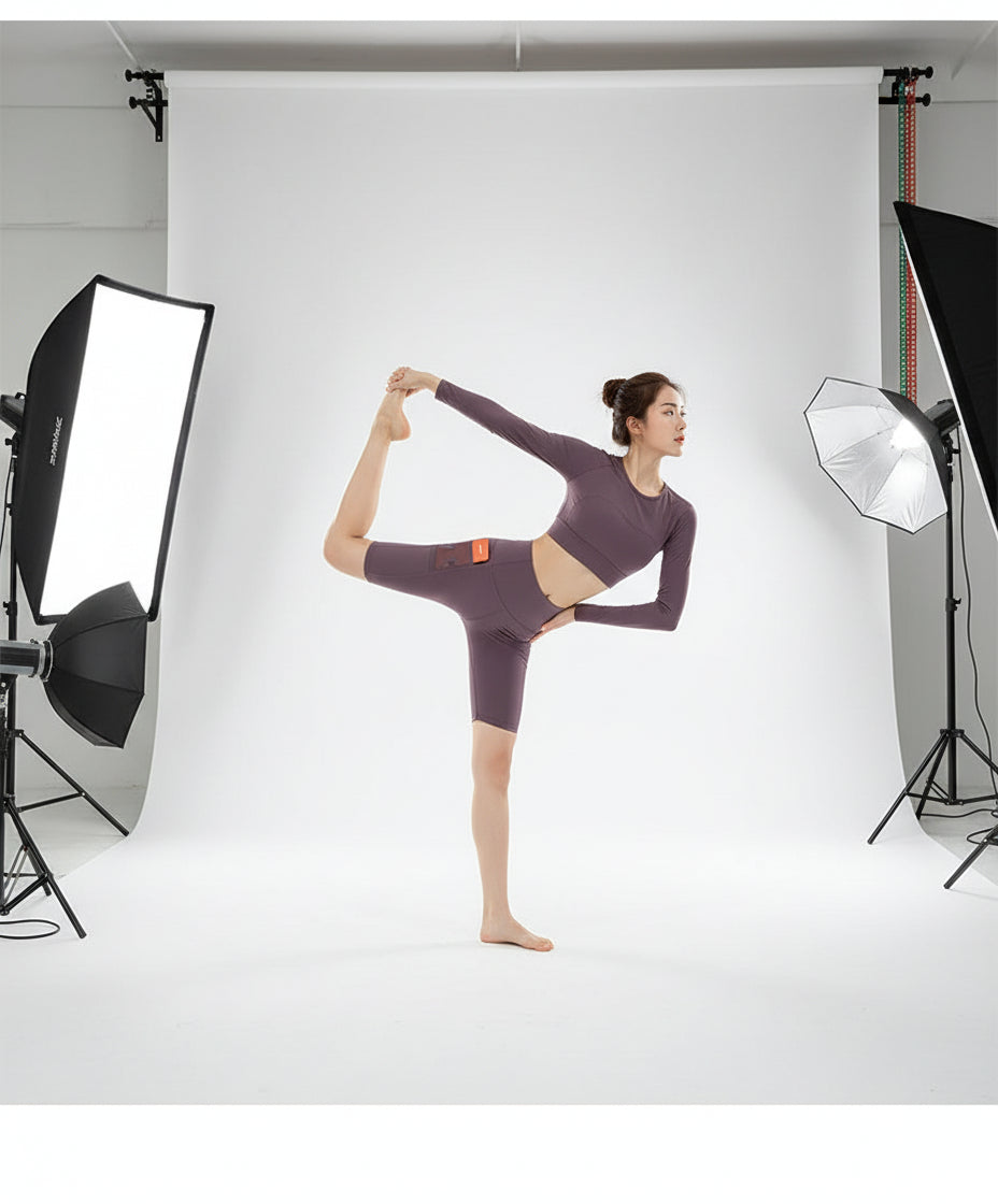 Movement Middle Five-Point Yoga & Fitness Shorts – High Waist, Peach-Lift Design, Quick-Dry & Ultra-Elastic