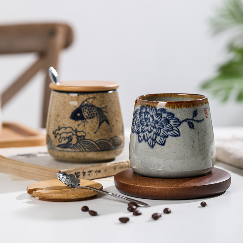 Underglaze Hand-Painted Ceramic Mug – Creative Office & Breakfast Cup