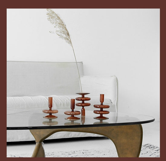 Retro Glass Candle Holder – Vintage Decorative Branch Candle Accessory