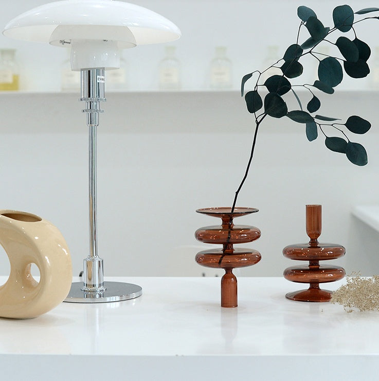 Retro Glass Candle Holder – Vintage Decorative Branch Candle Accessory