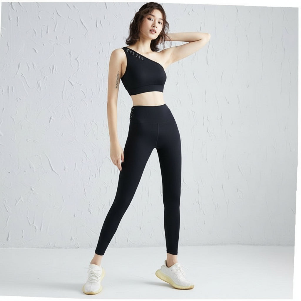 Women’s High-Stretch Yoga Suit Set – Shockproof Sports Bra & Naked-Feel Leggings | Bamboo Fiber Activewear