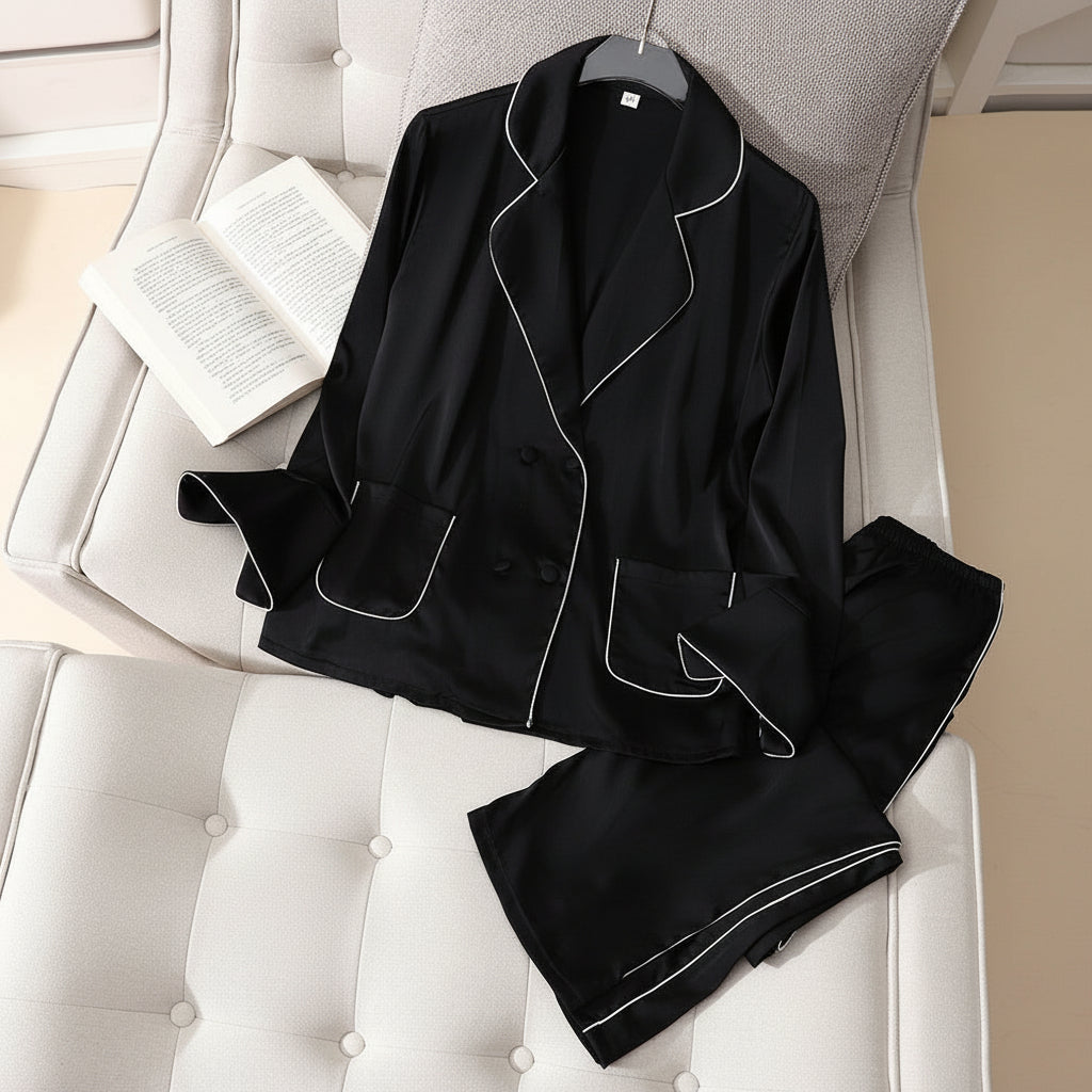 Luxury Women’s Imitation Silk Pajama Set – Soft & Comfortable Sleepwear