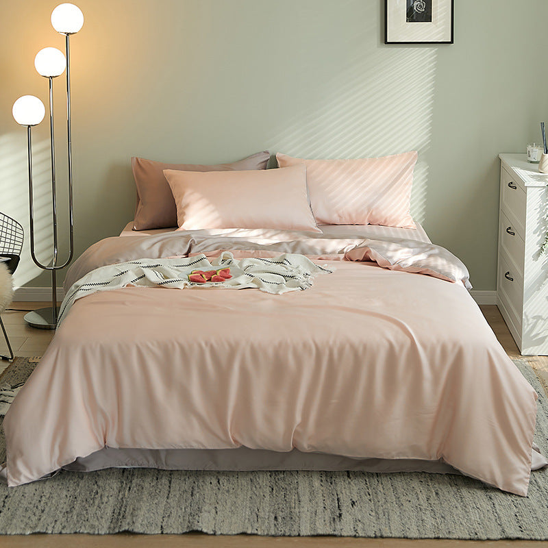 Summer Light Luxury Tencel Bedding Set – Silky Cool Quilt Cover & Bed Sheet | Bright