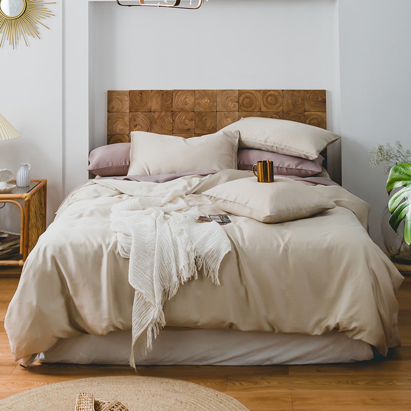 Summer Light Luxury Tencel Bedding Set – Silky Cool Quilt Cover & Bed Sheet | Bright