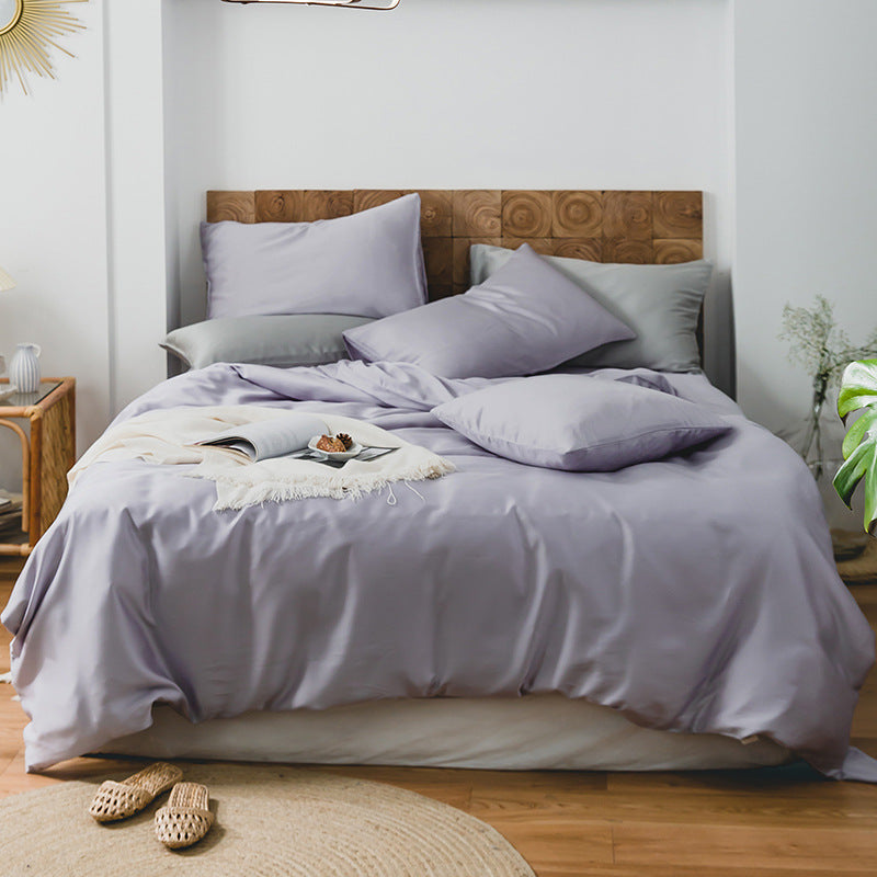 Summer Light Luxury Tencel Bedding Set – Silky Cool Quilt Cover & Bed Sheet | Bright