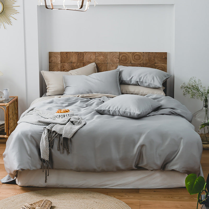 Summer Light Luxury Tencel Bedding Set – Silky Cool Quilt Cover & Bed Sheet | Bright