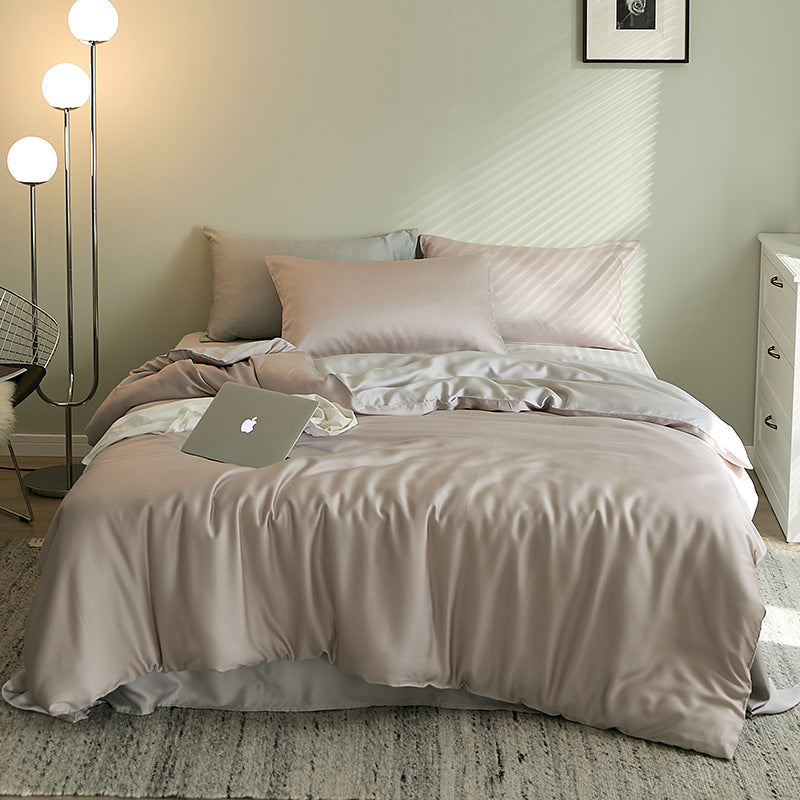 Summer Light Luxury Tencel Bedding Set – Silky Cool Quilt Cover & Bed Sheet | Bright