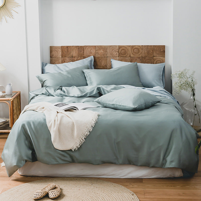 Summer Light Luxury Tencel Bedding Set – Silky Cool Quilt Cover & Bed Sheet | Bright