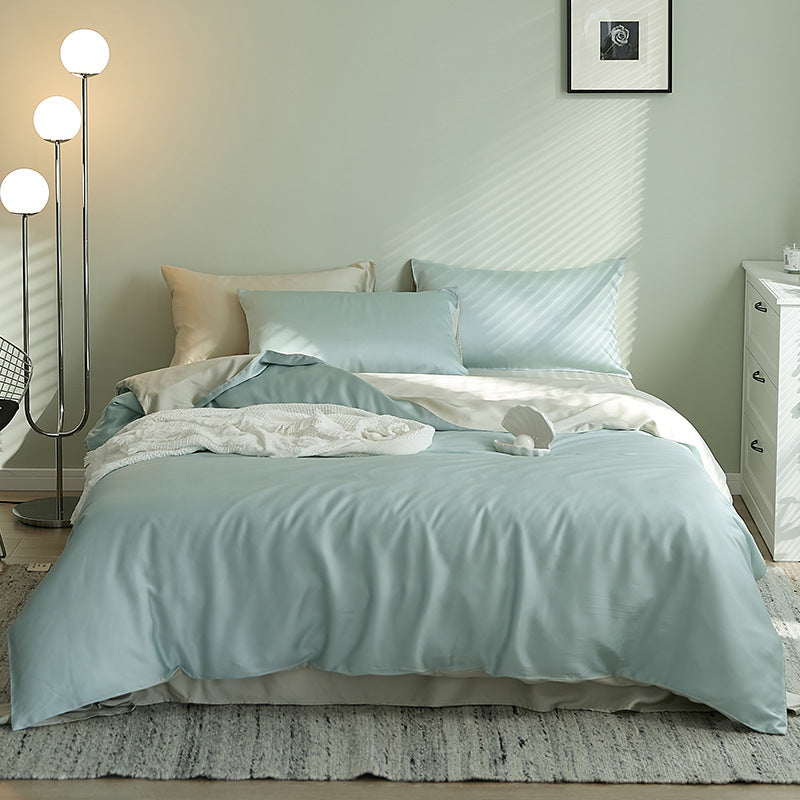 Summer Light Luxury Tencel Bedding Set – Silky Cool Quilt Cover & Bed Sheet | Bright