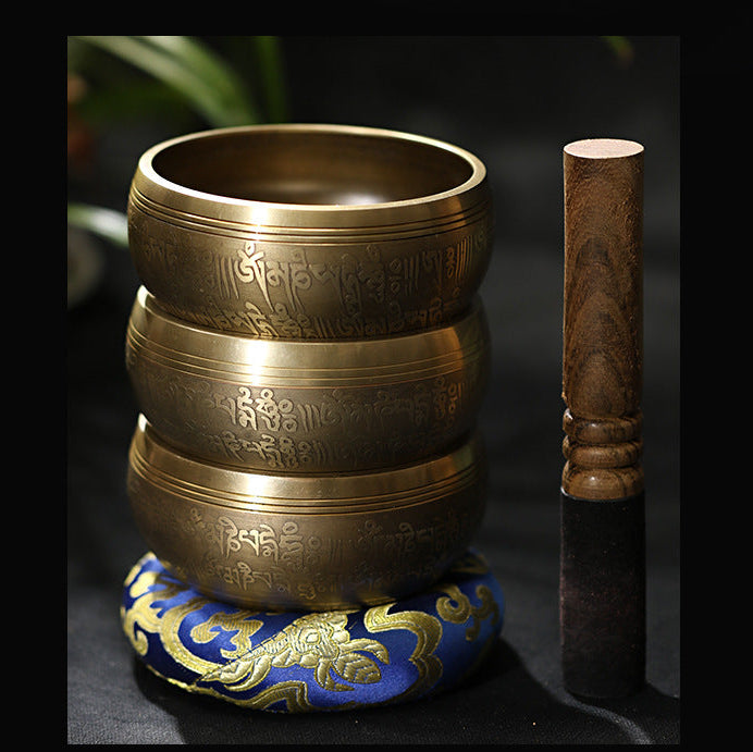 Handmade Buddha Sound Bowl – Yoga Meditation & Wellness Singing Bowl with Auspicious Knot