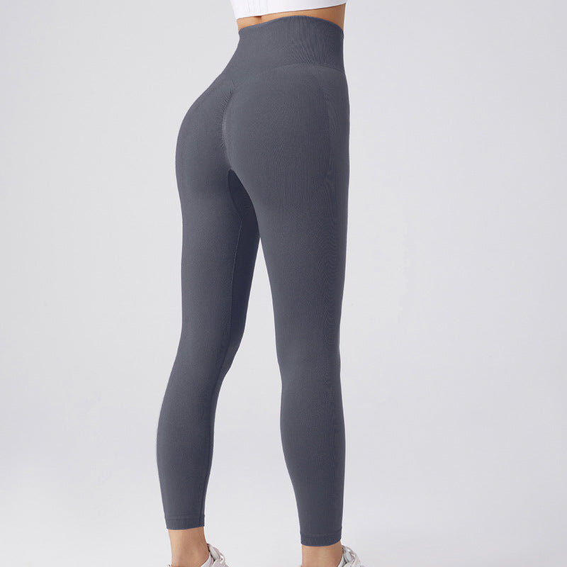 Seamless Tummy Control Yoga Leggings for Women – High-Waist Peach-Butt Workout & Running Fitness Pants