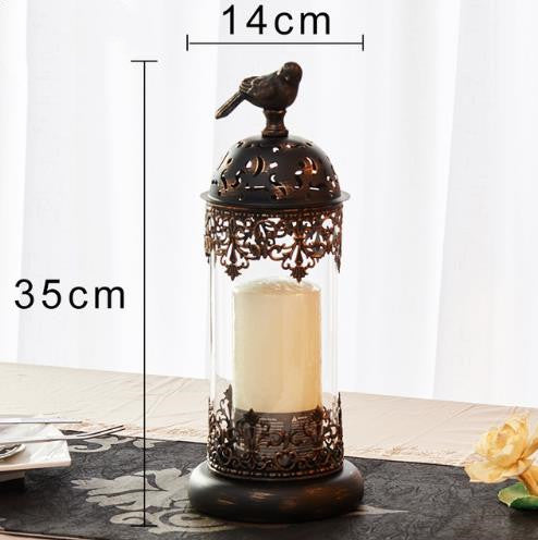 Moroccan Iron & Glass Candlestick – Vintage Home Decor Lantern