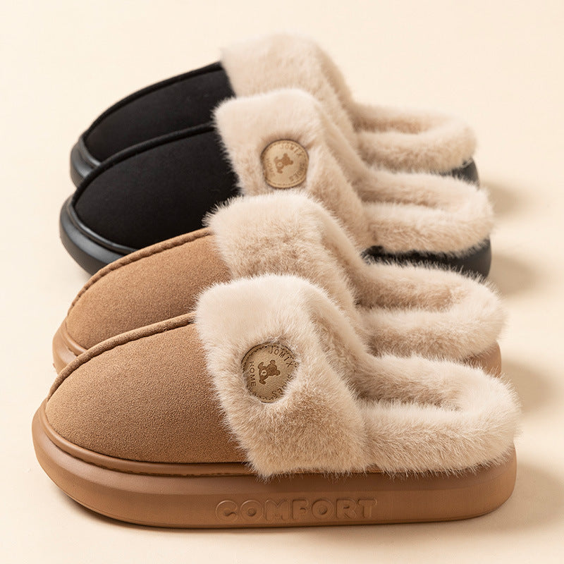 Plush Winter Slippers for Women – Warm Non-Slip Indoor Fleece Home Shoes